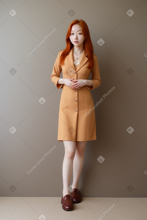 Korean adult female with  ginger hair