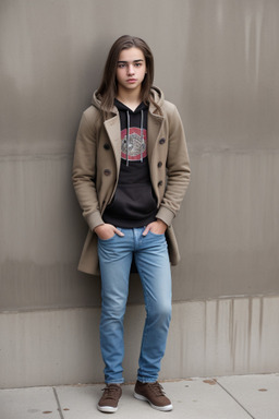 Greek teenager boy with  brown hair