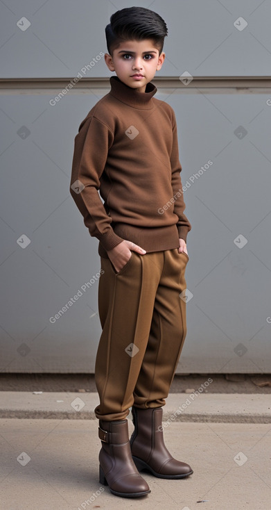 Pakistani child boy with  brown hair