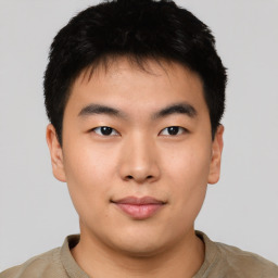 Neutral asian young-adult male with short  brown hair and brown eyes