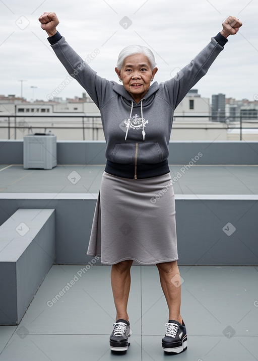 Filipino elderly female with  gray hair