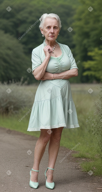 Elderly female with  gray hair