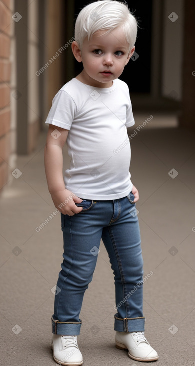 Italian infant boy with  white hair