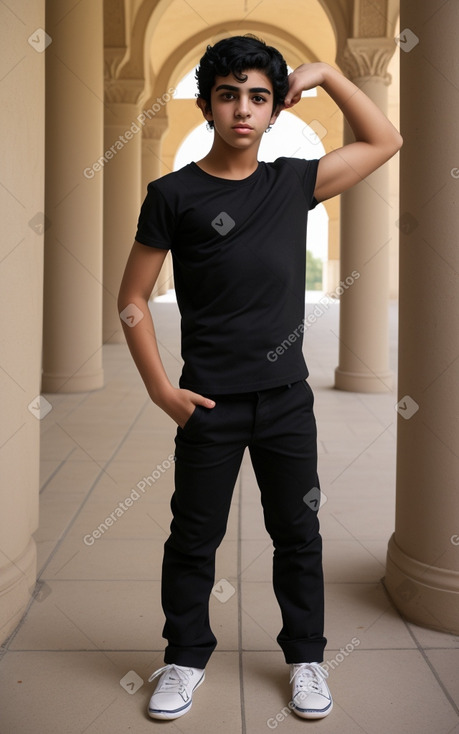 Jordanian teenager boy with  black hair