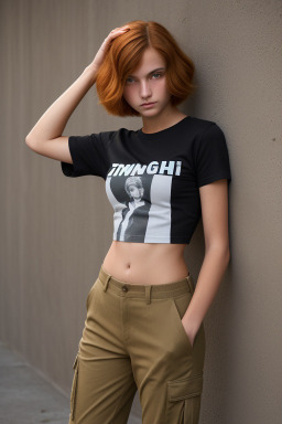 Italian teenager girl with  ginger hair