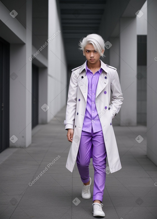 Indonesian teenager boy with  white hair