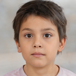 Neutral white child male with short  brown hair and brown eyes