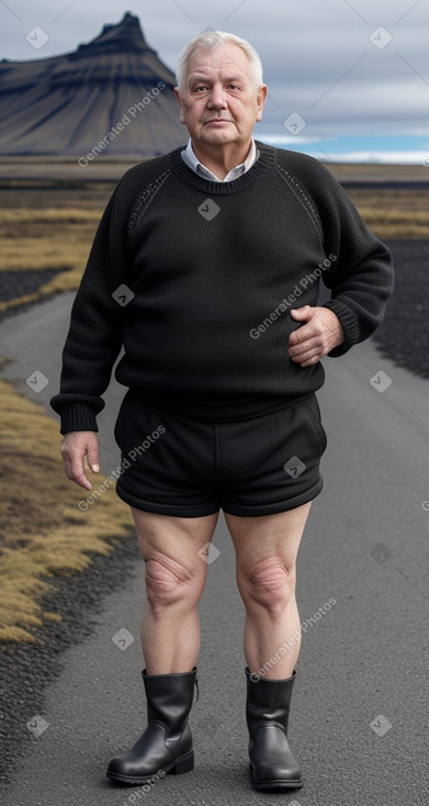 Icelandic elderly male with  black hair