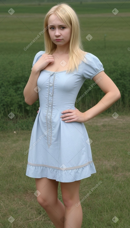 Russian adult female with  blonde hair