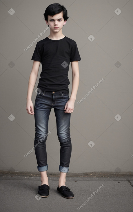 Finnish teenager boy with  black hair