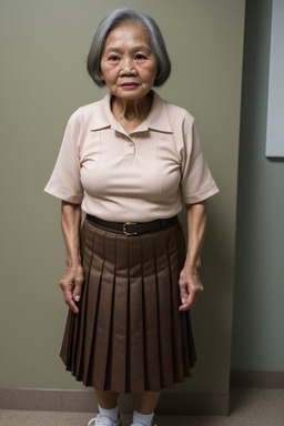 Filipino elderly female with  brown hair