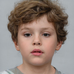 Neutral white child male with short  brown hair and brown eyes