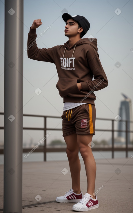 Qatari young adult male with  brown hair