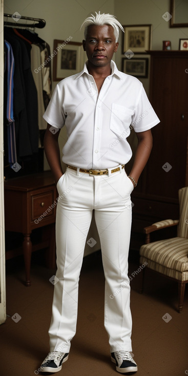 Zambian middle-aged male with  white hair