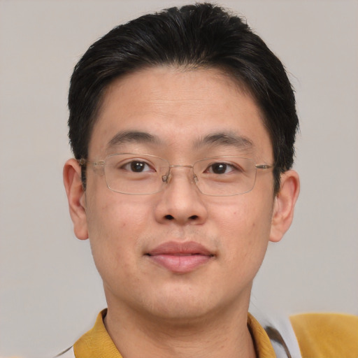 Neutral white adult male with short  brown hair and brown eyes
