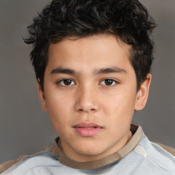Neutral white child male with short  brown hair and brown eyes
