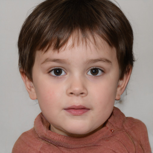 Neutral white child male with medium  brown hair and brown eyes