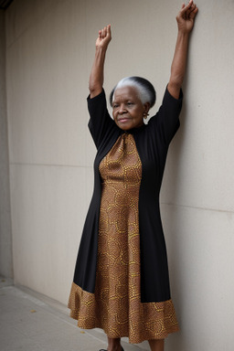 African elderly female with  black hair