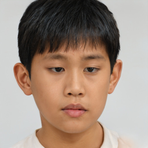 Neutral asian young-adult male with short  brown hair and brown eyes