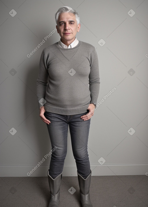 Bulgarian 45 years non-binary with  gray hair