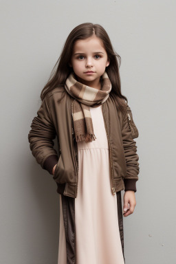 Italian child female with  brown hair