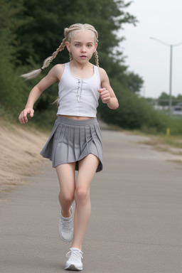 Caucasian child female with  white hair