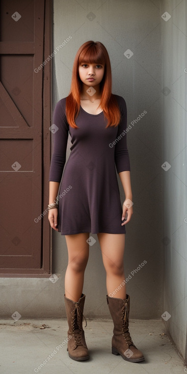 Nepalese young adult female with  ginger hair