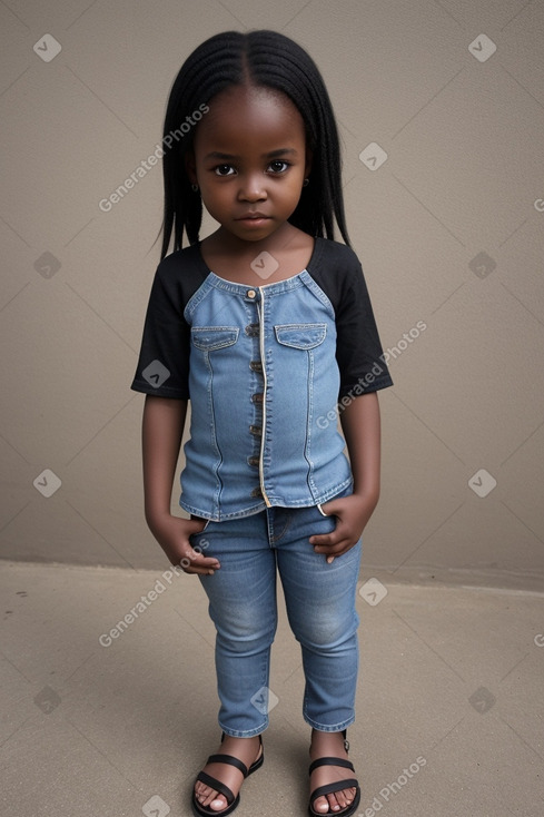 African child female with  black hair