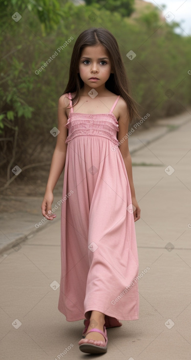 Mexican child female with  brown hair