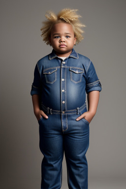 African american child boy with  blonde hair