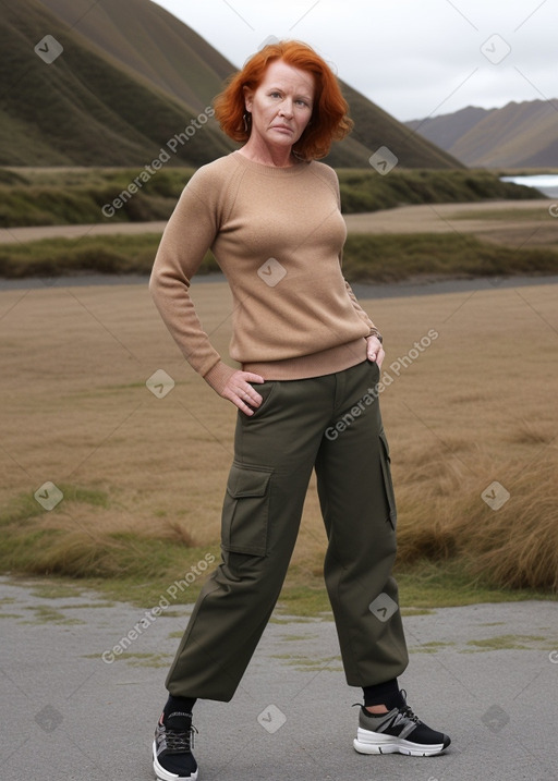 New zealand middle-aged female with  ginger hair