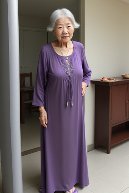 Korean elderly female with  gray hair