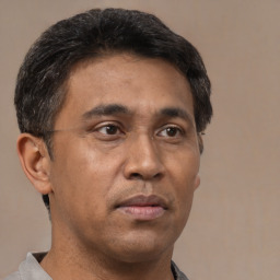 Neutral white adult male with short  brown hair and brown eyes