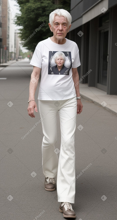 Elderly non-binary with  white hair