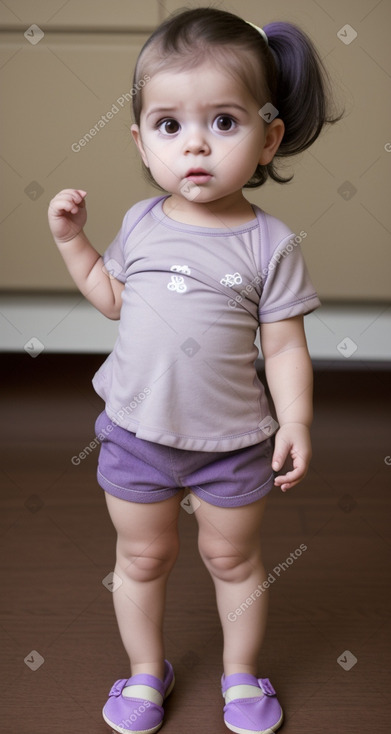 Paraguayan infant girl with  gray hair