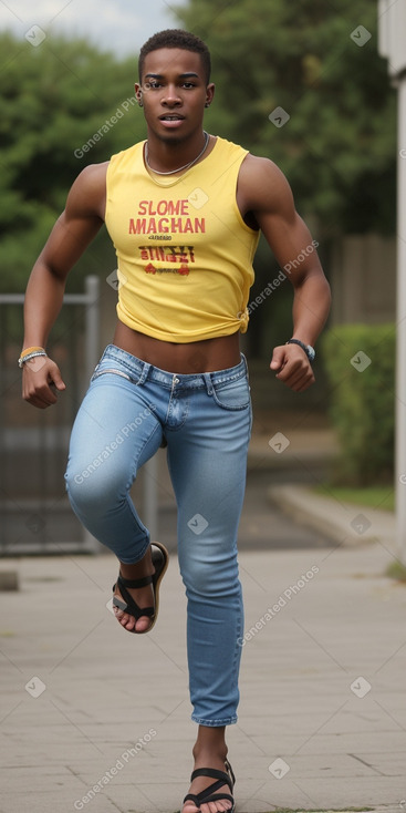 Jamaican young adult male with  blonde hair