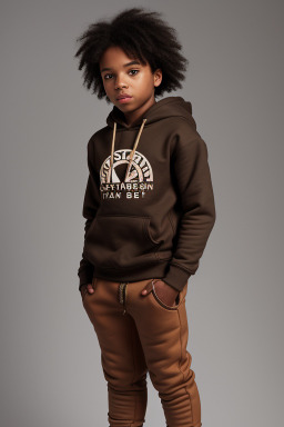 African american child male with  brown hair