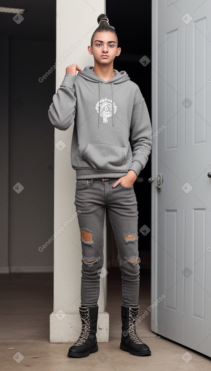 South african teenager boy with  gray hair