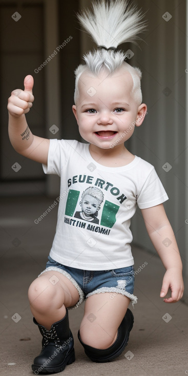 South african infant girl with  white hair