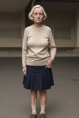 Caucasian elderly female with  blonde hair