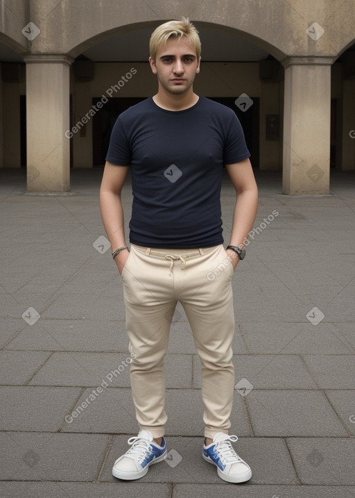 Uruguayan adult male with  blonde hair