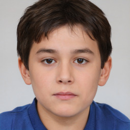 Neutral white child male with short  brown hair and brown eyes