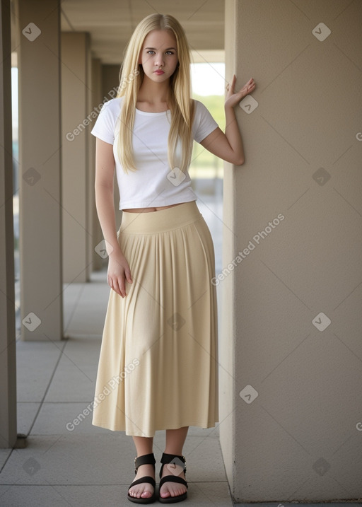 Caucasian young adult female with  blonde hair