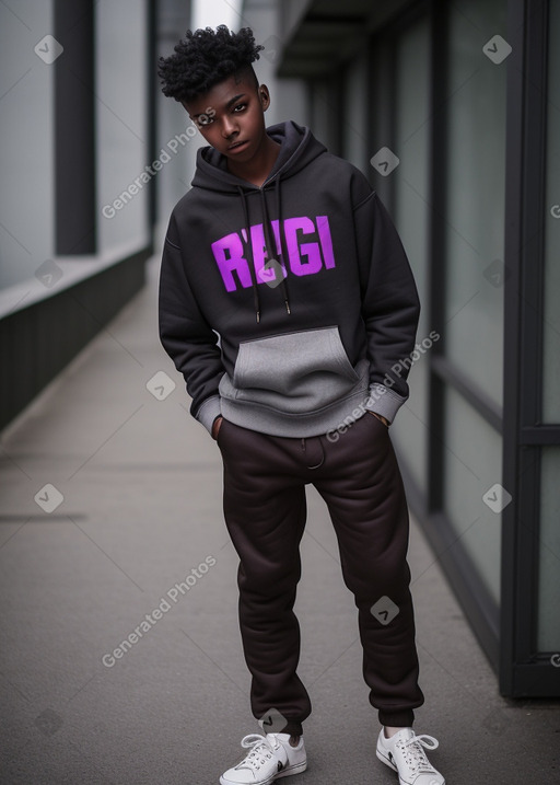 Teenager boy with  gray hair