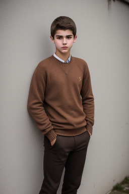 Uruguayan teenager boy with  brown hair