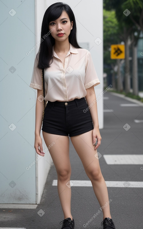 Singaporean adult female with  black hair