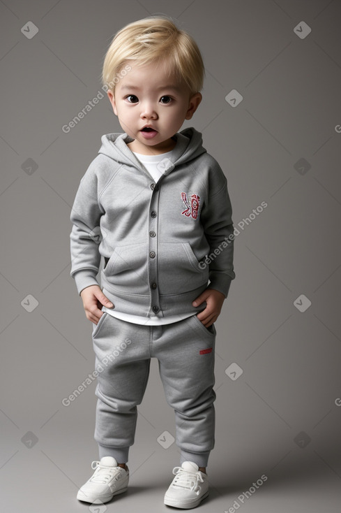 South korean infant boy with  blonde hair