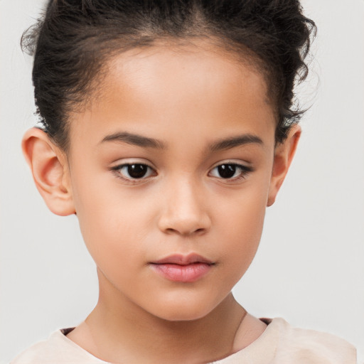 Neutral white child female with short  brown hair and brown eyes