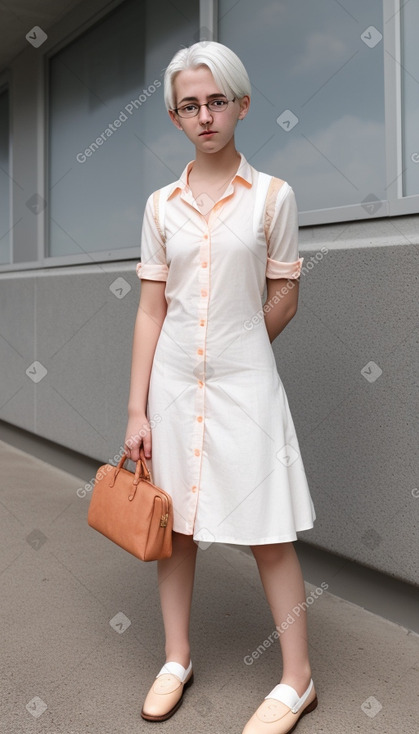 Teenager female with  white hair