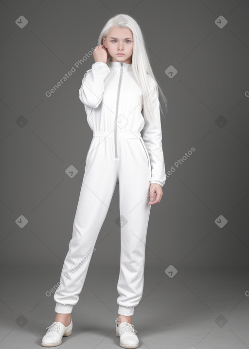 Latvian teenager girl with  white hair